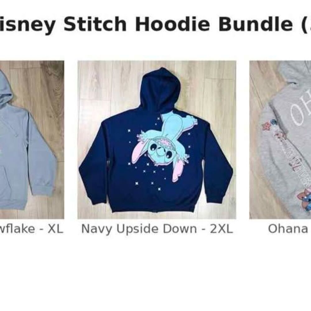 Disney Lilo & Stitch Hoodie Bundle (3) - XL / 2XL Mix
